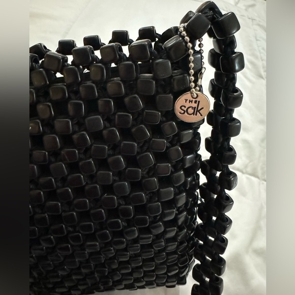 THE SAK Collection Small Beaded Fun Purse Bag Travel Summer EUC Unique Mini Blk - Picture 4 of 12
